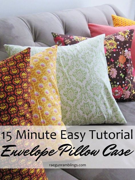 Pillow Case Sewing, Diy Pillow Case, Envelope Pillow Case, Sewing Pillow Cases, Homemade Pillows, Pillow Cases Tutorials, Envelope Pillow, Diy Pillow, Pillow Cases Diy