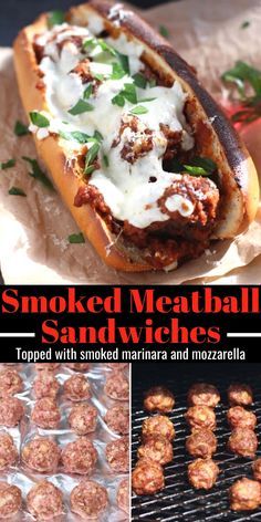 Green Mountain Grill Recipes, Smoker Grill Recipes, Meatball Sandwiches, Bbq Smoker Recipes, Traeger Cooking, Pellet Smoker Recipes, Traeger Grill Recipes, Marinara Recipe, Marinara Sauce Recipe