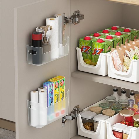 PRICES MAY VARY. 【Adding Storage Space】The over cabinet door organizer is perfect for adding storage space to your kitchen or bathroom. It can be installed on the outside or inside of the cabinet door, which maximize your storage space by utilizing the often overlooked vertical surface in your cabinets. 【Easy to Install】The cabinet door organizer is no drillin required, only need peel off the adhesive backing and stick them to your cabinet door or any other desired suirface. Please allow at leas Kitchen Wrap Organizer, Cabinet Door Organizer, Shelf For Wall, Cabinet Door Storage, Adding Storage, Office Pantry, Kitchen Wrap, Organizer Shelf, Wall Bathroom