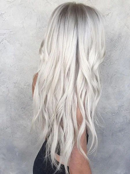 Hair Colour Ideas, Platinum Blonde Hair Color, Long White Hair, Silver Blonde Hair, Icy Blonde Hair, Silver Hair Color, Silver Blonde, Icy Blonde, Blonde Hair Looks