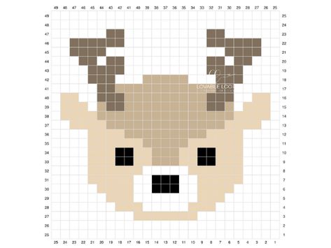 c2c Deer Crochet Pattern Crochet Deer Blanket, Crochet Blanket Squares, Corner Crochet Blanket, Crochet Deer Pattern, Free Crochet Baby Blanket Pattern, Deer Crochet Pattern, Corner To Corner Crochet Blanket, C2c Graphgan, Deer Crochet