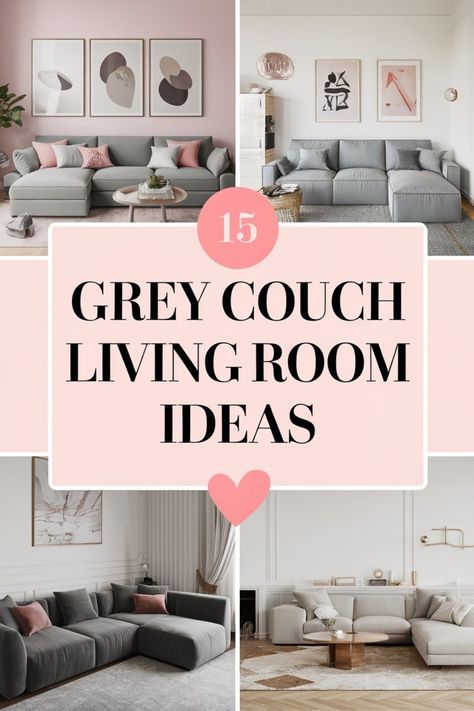 Grey couch living room inspiration with various modern design ideas. Simple Living Room Gray Couch, Living Room Designs Grey Couch White Wall, Decorate With Gray Couch, Grey Couch And Throw Pillows, Rug Idea For Grey Couch, Cushion Grey Sofa, Pillows For Grey Couch Sectional, Grey Couch Living Room Throw Pillows, Gray Couch White Chairs