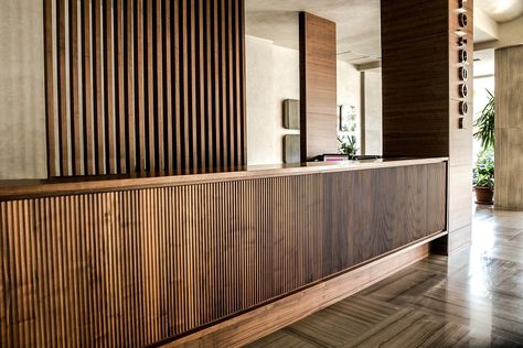 Wood Panel Reception Desk, Dark Wood Reception Desk, Dark Reception Desk, Reception Window, Manchester Map, Wood Reception, Hotel Reception Desk, Office Reception Design, Wood Reception Desk