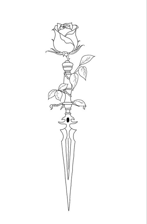 Rosekiller Tattoo, Knife With Rose Tattoo, Rose Spine Tattoos For Women, Dagger Spine Tattoo, Dagger Rose Tattoo, Dagger And Rose Tattoo, Blade Tattoos For Women, Rose Dagger Tattoo, Rose Spine Tattoo