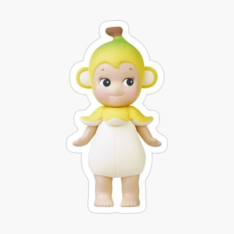 Sonny Angel Sticker, Banana Monkey, Sony Angels, Pastel Stickers, Sony Angel, Yellow Banana, Sonny Angels, Drawing Journal, Sonny Angel