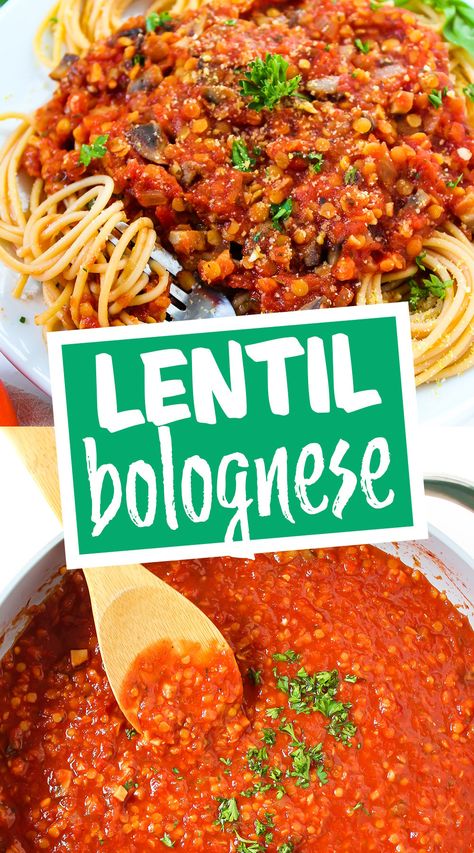 Vegan Lentil Bolognese (Easy!) Red Lentil Bolognese, Vegan Lentil Bolognese, Vegan Lentil Recipes, Italian Gravy, Garden Grazer, Alpha Gal, Lentil Bolognese, Sunday Sauce, Vegan Lentil