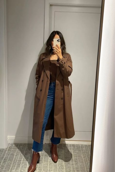 The Drop Women's Noa Trench Coat curated on LTK Cute Winter Outfits Comfy, Winter Outfits Latina, Plus Size Winter Outfits Casual, Super Cold Winter Outfits, Comfy Winter Outfits Lazy Days, Coated Jeans Outfit, Casual Trench Coat Outfit, Horsebit Belt, Curvy Winter Outfits