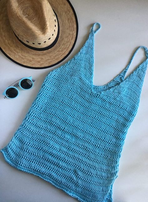 Tunisian Crochet Tank Top, Crochet Top Step By Step, Tank Top Patterns, Tank Top Outfit Ideas, Crochet Tank Top Outfit, Crochet Tank Top Free, Crochet Headband Pattern Free, Crochet Tee, Crochet Tank Tops