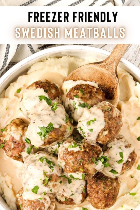 Easy Instant Pot Swedish Meatballs can be made with frozen meatballs! Step by step directions to getting this 15 minute meal on the table fast. Frozen Meatballs And Rice, Frozen Meatball Recipes Easy, Instant Pot Swedish Meatballs, Freezer Meatballs, Frozen Meatball Recipes, Meatballs And Rice, Fluffy Mashed Potatoes, Meatball Recipes Easy, Frozen Meatballs