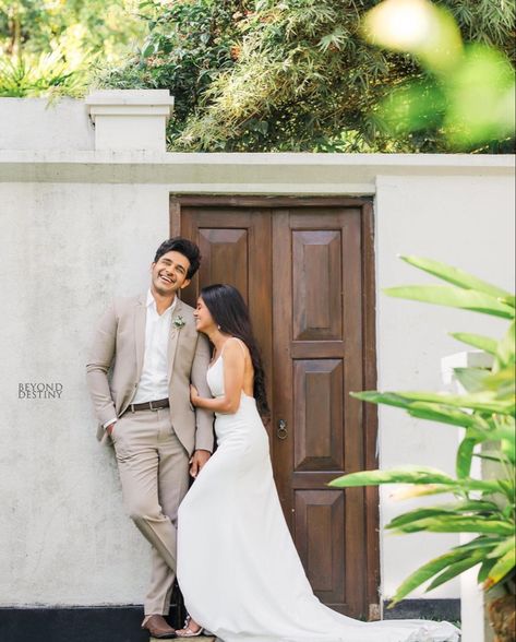 Bride And Groom Christian Wedding Outfit, Sri Lankan Groom Outfit, Engagement Photos Sri Lanka, Christian Pre Wedding Photoshoot, Christian Wedding Dress For Men, Christian Couple Wedding Dress, Groom Christian Wedding Outfits, Pre Wedding Gown Photoshoot, Christian Wedding Photoshoot