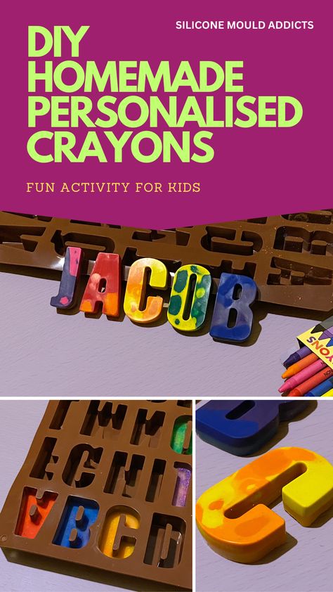 If you’re looking for a fun and creative way to recycle crayons while still making something unique and special, then look no further! With a few simple steps, you can easily turn some old crayons into something truly remarkable – personalised crayons! Crayon Letters Diy, Homemade Crayons, Crayon Letter, Rainbow Crayons, Recycled Crayons, Making Crayons, Crayon Set, Party Projects, Diy Activities