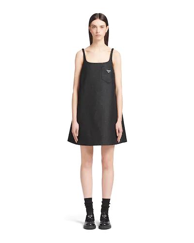 Prada Black Mini Dress, Gabardine Dress, Duchess Dress, Prada Dresses, Prada Dress, Checked Dress, Leather Mini Dress, Special Occasion Outfits, Check Dress