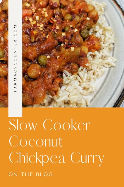 Looking for a delicious and easy weeknight dinner? This Slow Cooker Coconut Chickpea Curry is the perfect solution! Bursting with flavor and nutrition, this hearty dish combines the creaminess of coconut milk with the warm spices of curry powder, creating a comforting meal that practically cooks itself. With just a handful of ingredients—like protein-packed chickpeas, aromatic garlic, and vibrant peas. #Slowcooker #crockpot Coconut Chickpea Curry Crockpot, Slow Cooker Chickpea Curry, Coconut Chickpea Curry, Coconut Chickpea, Chickpea Coconut Curry, Chickpea Curry, Easy Weeknight Dinner, Healthy Routine, Coconut Curry