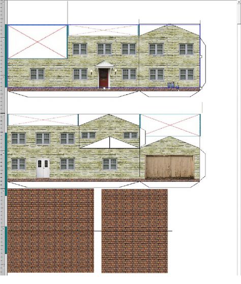 Model building software and community by Evan Designs House Suburban, N Scale Buildings, Paper Buildings, Ho Scale Buildings, Scale Model Ships, Free Paper Models, Paper Structure, Gambrel Roof, House Template