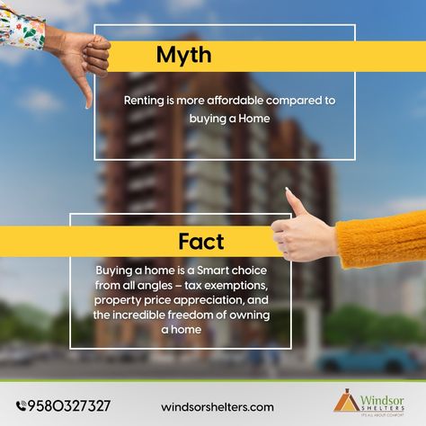 Myth & Fact about Real Estate Real Estate Creative Ads, Real Estate Facts, Real Estate Myths, Myth Fact, Myth Stories, Cartoon Pic, Property Ad, Ad Ideas, Owning A Home