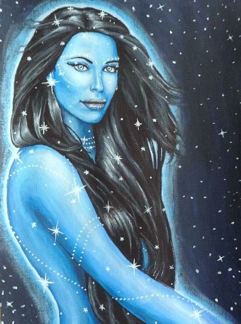 Nuit, Egyptian Goddess of the Sky by Alice Jing, Canada : Nut/Neuth/Nuit/Newet was the goddess of the sky(night sky formerly). Description from pinterest.com. I searched for this on bing.com/images Goddess Nut, Sky Goddess, Blue Goddess, Star Goddess, Ancient Goddesses, Oh My Goddess, Egyptian Mythology, Egyptian Goddess, Goddess Art