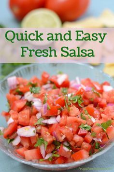 Easy Fresh Salsa, Chunky Salsa Recipe, Easy Homemade Salsa Recipe, Quick Salsa, Mexican Salsa Recipes, Easy Homemade Salsa, Fresh Salsa Recipe, Easy Salsa Recipe, Fresh Tomato Recipes