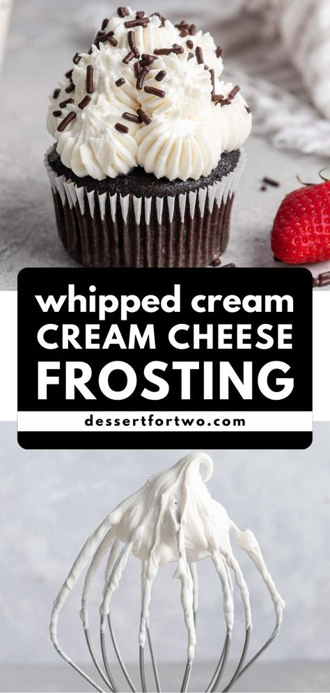 The BEST frosting recipe and the only one you'll ever need! Not only is this Whipped Cream Cheese Frosting fluffy and deliciously creamy, but it is also perfect for piping. Use it for dessert ideas like cakes and cupcakes! Whipped Cream Cheese Frosting For Cake, Cooked Cream Cheese Frosting, Whipped Cream Cream Cheese Frosting, Cream Cheese Frosting For Piping, Cream Cheese Frosting For Cupcakes, Cool Whip Cream Cheese Frosting, Pipeable Cream Cheese Frosting, Whipped Frosting Recipe, Buttercream Cream Cheese Frosting