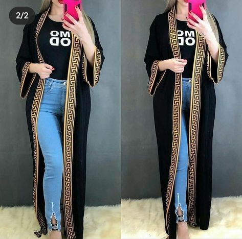 Abaya Kimono Style, Boubou Styles For Women, Fashion Show Dresses, Girls Dress Outfits, Pakistani Fashion Casual, Afghan Fashion, Iranian Women Fashion, Mode Abaya, Stylish Suit