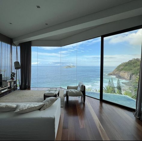 Cliffside House, Ocean View Balcony, Dream Beach Houses, House Bedrooms, Modern Masters, Minimalism Interior, Dream Apartment, Dream House Exterior, Luxury Apartments