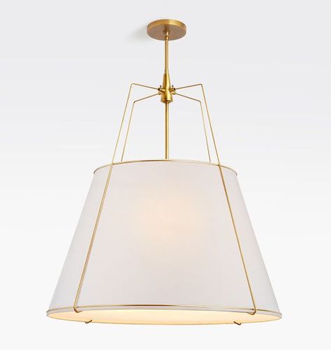 Ceiling Lights | Rejuvenation Conical Drum Pendant, Vintage Home Offices, Stair Hardware, Bar Stools Kitchen Island, Lantern String Lights, White Shades, Wall Art Wallpaper, Drum Pendant, Antique Hardware