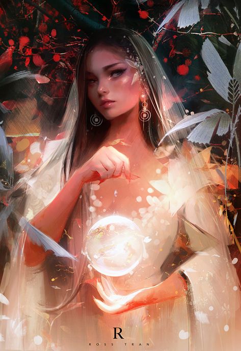 Ross Tran Art, Ross Draws Portrait, Ross Draws Art, Enchantress Art, Ross Draws, Ross Tran, Trans Art, Fantasy Images, Old Paintings