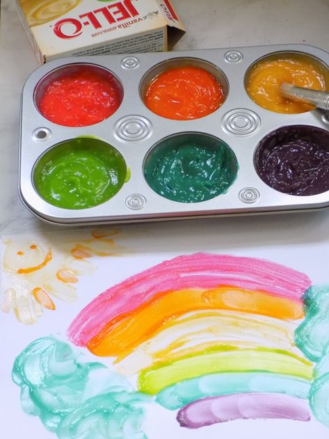 Jelly Painting, Letter J Crafts, Nyc Mom, How To Make Jello, Diy Kids Crafts, 3 Ingredient Recipe, Summer Activities For Toddlers, Shapes For Toddlers, J Craft