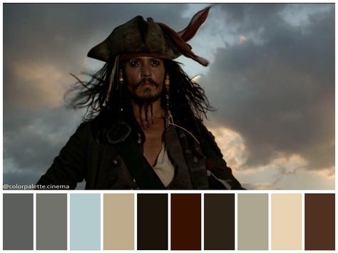 Pirates of the Caribbean: The Curse of the Black Pearl (Gore Verbinski, 2003) Curse Of The Black Pearl, Color In Film, Movie Color Palette, The Black Pearl, Cinema Colours, Create Color Palette, Color Mixing Chart, Cool Color Palette, Color Script