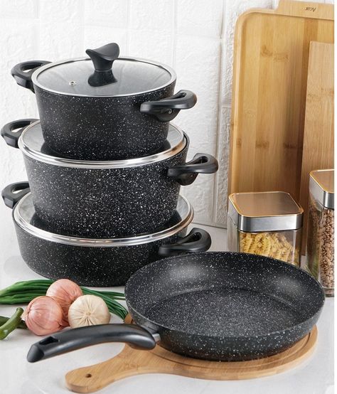 Pot And Pan Set, Luxury Cookware, Safest Cookware, Kitchen Cookware Sets, Induction Cookware, Nonstick Cookware Sets, Basic Kitchen, Pots And Pans Sets, Cooking Pan