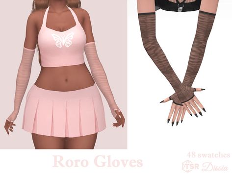 Sims 4 Cc Gloves, Net Gloves, Sheer Gloves, Fishnet Gloves, Striped Gloves, Japan Streetwear, Short Gloves, Sims 4 Cc Folder, Sims 4 Gameplay