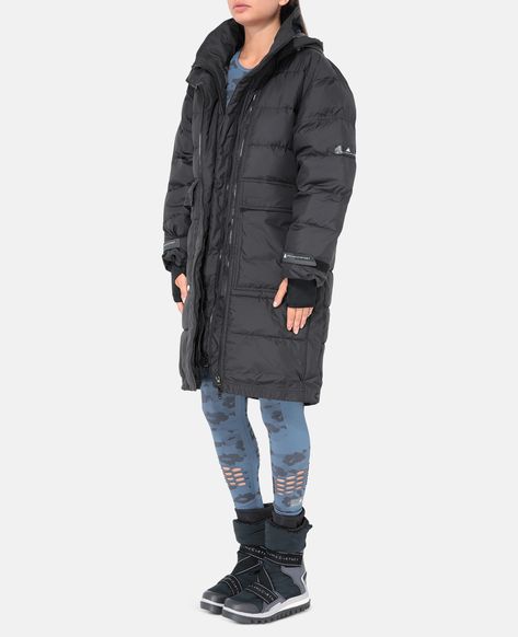 Women's Black Black Long Padded Jacket | Adidas by Stella McCartney Jacket Adidas, Puffer Coats, Adidas By Stella Mccartney, Adidas X, Stella Mccartney Adidas, Bomber Jackets, Coats And Jackets, Padded Jacket, Puffer Coat