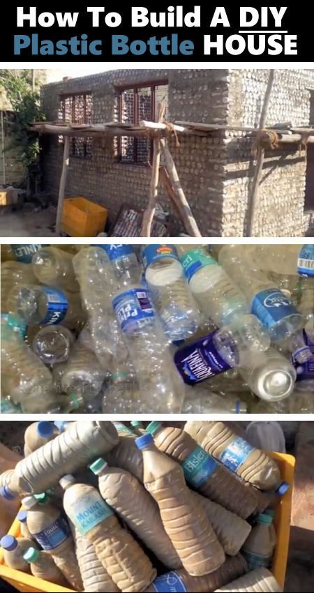 DIY 1L Plastic Bottle House - a great way to reuse plastic bottles... #diy: Plastic Bottle House, Plastik Recycling, Bottle House, Reuse Plastic Bottles, Earthship Home, Diy Plastic Bottle, Earth Homes, Plastic Bottle Crafts, Natural Building