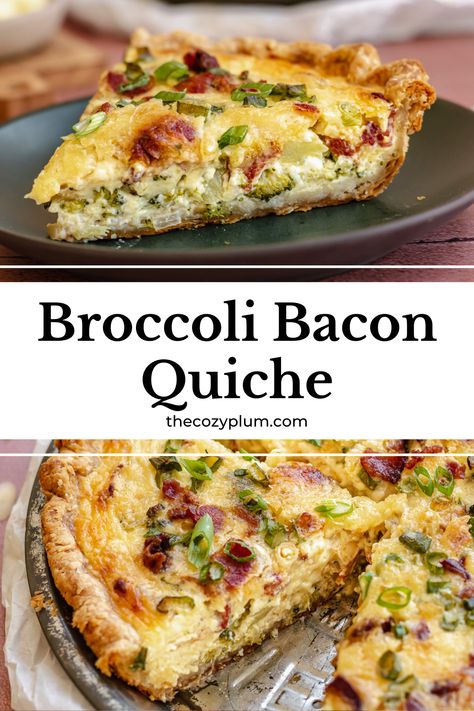 Breakfast Quiche Bacon, Egg Quiche Recipes, Crustless Broccoli Quiche, Quiche Recipes Crustless, Bacon Quiche Recipe, Broccoli Bacon, Broccoli Quiche, Bacon Quiche, Simple Salad