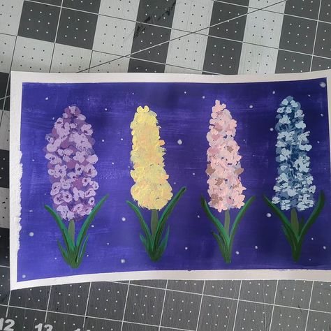 Painted this morning. It suppose to snow this week so if I draw some spring flowers will it just pass us by? 🤞🤞🤞 . . . . . . #art #artwork #artoninstagram #painting #acrylicpainting #hyacinth #hyacinthart #flowers #snowisafourletterword Hyacinth Painting, Plants Reference, Art Artwork, This Morning, Spring Flowers, Acrylic Painting, Drawings, Plants, Flowers