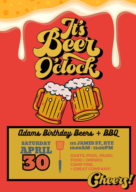 Ultimate mens night!!! Beers with the boys themed invitation! Access your template via Esty Birthday Invitation For Men, Bbq Birthday, Birthday Bbq, The Boys, Birthday Invitations, Beer, United States, Birthday, Quick Saves