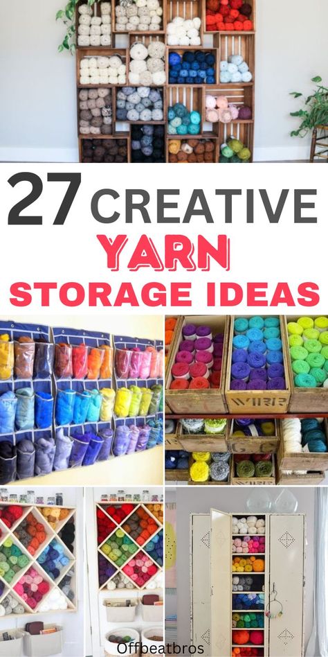 Diy Yarn Storage Ideas, Diy Yarn Organizer, Yarn Storage Solutions, Yarn Storage Ideas, Knitting Yarn Storage, Yarn Display, Knitting Organization, Knitting Room, Knitting Storage