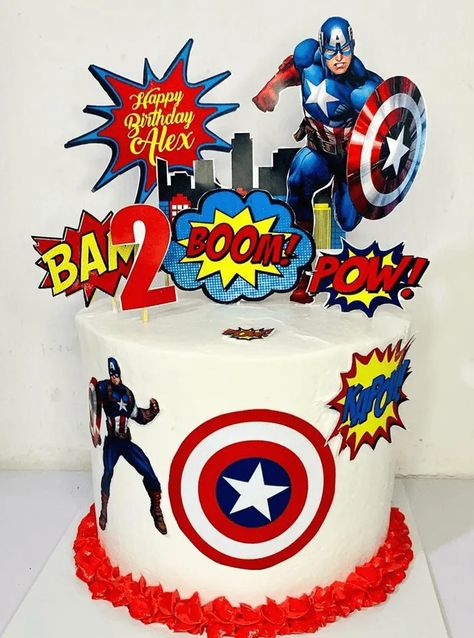 Captain America Cake Design Images (Captain America Birthday Cake Ideas) Avenger Theme Cake Design, Avengers Theme Birthday Cake, Captain America Cake Ideas, Super Hero Birthday Cake For Boys, Kobe Cake, Captain America Cake Design, America Birthday Cake, Avengers Cake Design, Avengers Themed Cakes