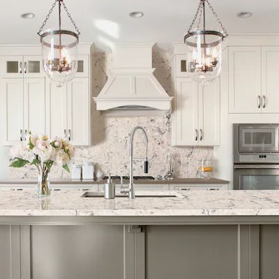 White quartz countertop kitchen