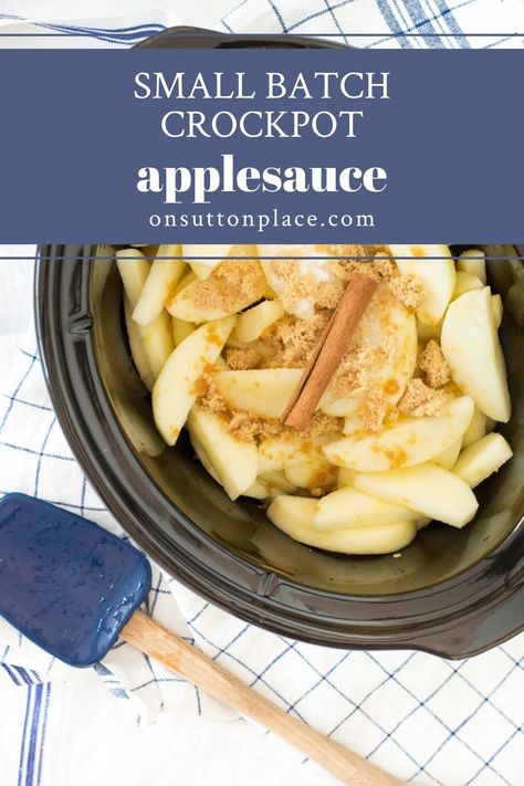 Easy and delicious recipe for homemade small batch Crock-Pot applesauce that makes just 24 ounces. If you are cooking for two, this recipe is perfect! Overnight Applesauce Crockpot, Homemade Applesauce Crockpot, Crockpot Applesauce Recipe, Homemade Applesauce Recipes, Whole Food Desserts, Slow Cooker Applesauce, Crockpot Applesauce, Apple Pie Filling Recipes, Applesauce Recipe