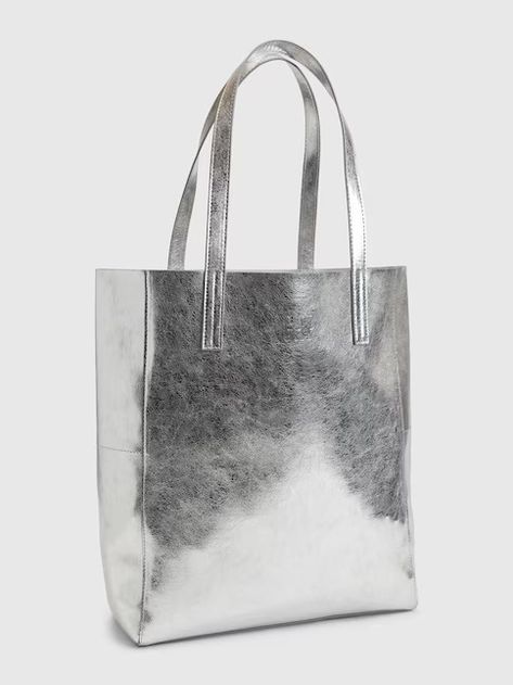 Silver Tote Bag, Gap Bag, Monochromatic Fashion, Bag Silver, Metal Accessories, Medium Tote, Spring Trends, Work Life, The Gap