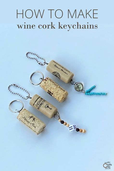 how to make wine cork keychains Wine Cork Key Chains, How To Make Wine, Upcycled Wine Corks, Wine Cork Diy Projects, Wine Cork Diy Crafts, Recycled Wine Corks, Rustic Decorating, Cork Crafts Diy, Wine Cork Diy