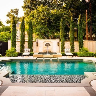 pools italian cypress trees - Google Search Italian Backyard, Mediterranean Pool, Piscina Rectangular, Roman Pool, Oberirdische Pools, Moderne Pools, Italian Cypress, Modern Pools, Dream Pools