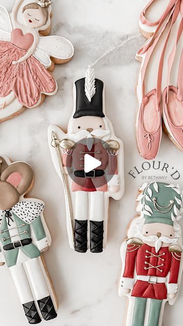 Bethany Vasconcellos on Instagram: "So excited for nutcracker season! 🤭 don’t forget to use code HOLIDAY30 for 30% off!! 
 
Cookiecutter: feather nutcracker 
 
 
 

#cookietutorial #cookiedecorating #royalicing #decoratedcookies #cookieart #nutcracker #nutcrackercookies #royalicingtips #creativebaking #cookievideo #cookiedesign #cookiesofinstagram #thebakefeed #cookietutorial" Nutcracker Season, Cracker Cookies, Coastal Dining, Creative Baking, Cookie Videos, Icing Tips, Cookie Tutorials, Sugar Plum Fairy, Nutcracker Ballet