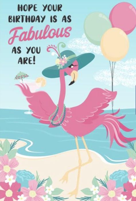 Flamingo Happy Birthday, Birthday Flamingo, Free Happy Birthday Cards, Happy Birthday Wishes Pics, Happy Birthday Illustration, Happy Birthday Wishes Messages, Birthday Wishes Pics, Happy Birthday Grandma, Birthday Doodle