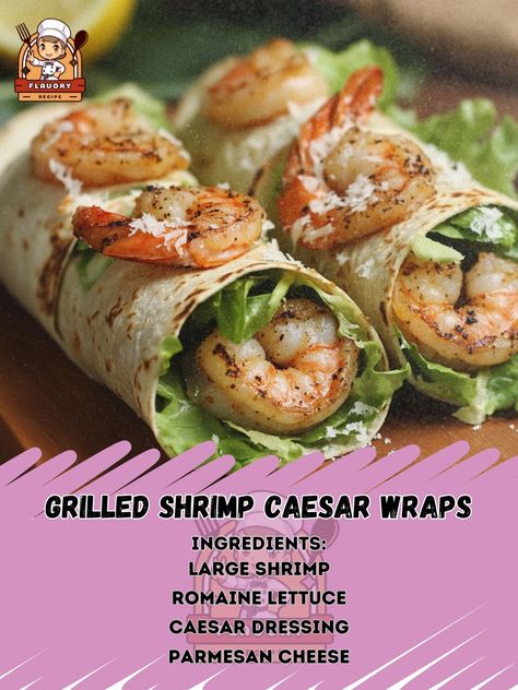 🍤🥗 Enjoy a refreshing twist with Grilled Shrimp Caesar Wraps! Perfect for a healthy, tasty meal! 🌯🌟 #HealthyEating #ShrimpLovers Grilled Shrimp Caesar Wraps Ingredients: Large shrimp (1 lb, peeled and deveined) Romaine lettuce (2 cups, chopped) Caesar dressing (1/2 cup) Parmesan cheese (1/4 cup, grated) Whole wheat tortillas (4) Olive oil (2 tbsp) Lemon juice (1 tbsp) Salt and pepper (to taste) Instructions: Marinate shrimp in olive oil, lemon juice, salt, and pepper. Grill shrimp until p... Shrimp Caesar Wrap, Marinated Shrimp, Whole Wheat Tortillas, Large Shrimp, Pescatarian Recipes, Grilled Shrimp, Romaine Lettuce, Daily Meals, Cooking Tips