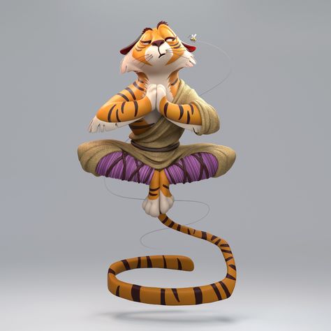 ArtStation - Monk tiger, Vikas Gogawale 3d Tiger, Paddle Pop, Exercise For Kids, Mobile Game, Cute Characters, Animal Design, Game Character, Cartoon Animals, Animation Art