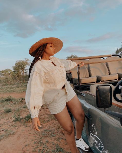 Mrs Linda "Oyena" M on Instagram: “Feels 🍃 _ Outfit @vivi_allure ✨ Hair @fancy_claws 💆🏽‍♀️” Safari Outfit Women, Hair Fancy, Safari Outfit, African Bridesmaid Dresses, Safari Outfits, Floppy Hat, Stylish Outfits, What To Wear, Summer Outfits