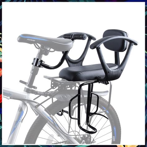 XIEEIX Rear Child Bike Seat, Back Mounted Child Bicycle Seat with Back Rest Armrest Foot Pedals, and Width Adjustable Bicycle Rear Foldable Bikes, Child Bike Seat, Bicycle Seats, Hybrid Bike, Bicycle Frame, Kids Bicycle, Kids Seating, Bike Seat, Video Installation