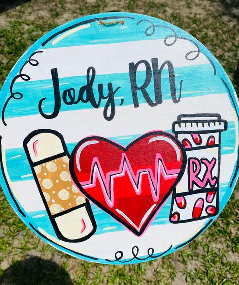 School Nurse Office Door Sign, Nursing Home Door Decorations Ideas, Nursing Doodles, Nurse Door Hanger Signs, School Nurse Office Door, Nurse Door Hanger, School Nurse Sign, Nurse Door Sign, Nurse Door Hangers