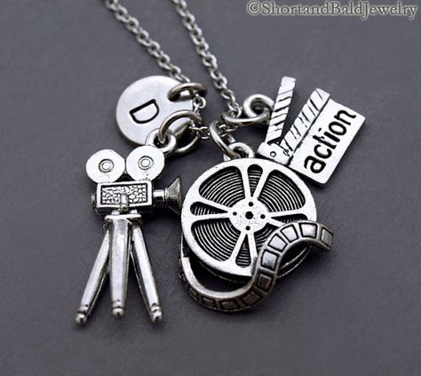 Film Clapper, Film Slate, Movie Clapper, Camera Movie, Pizza Necklace, Clapper Board, Camera Charm, Camera Keychain, Movie Reels